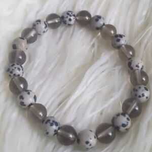 Zebra Black And White Elastic Beads Bracelet. 🌴